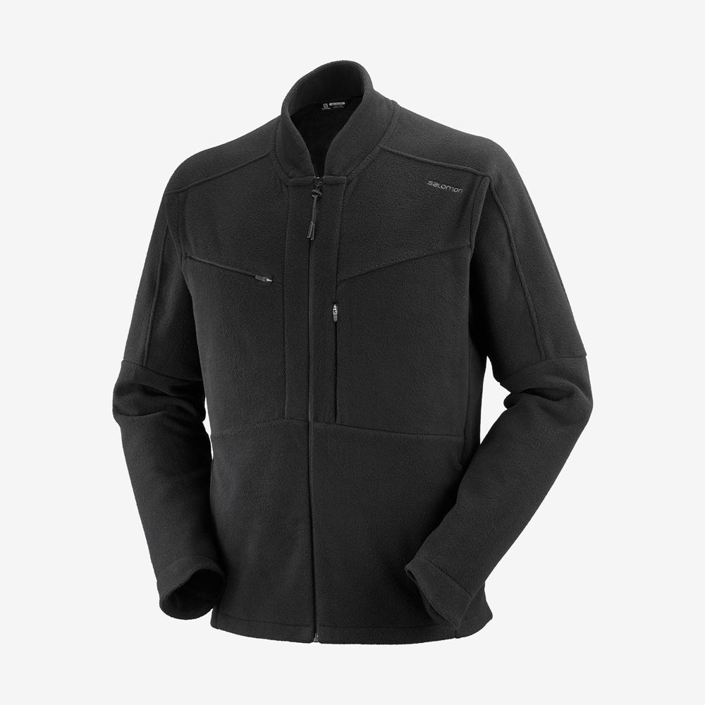 SALOMON OUTLIFE ZIP FRONT MIDLAYER M Philippines - Men's Hoodie - Black | 790514-LNM